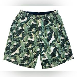 Birddogs Swim Trunks Mens Size Medium  Green Tropical Leaf‎